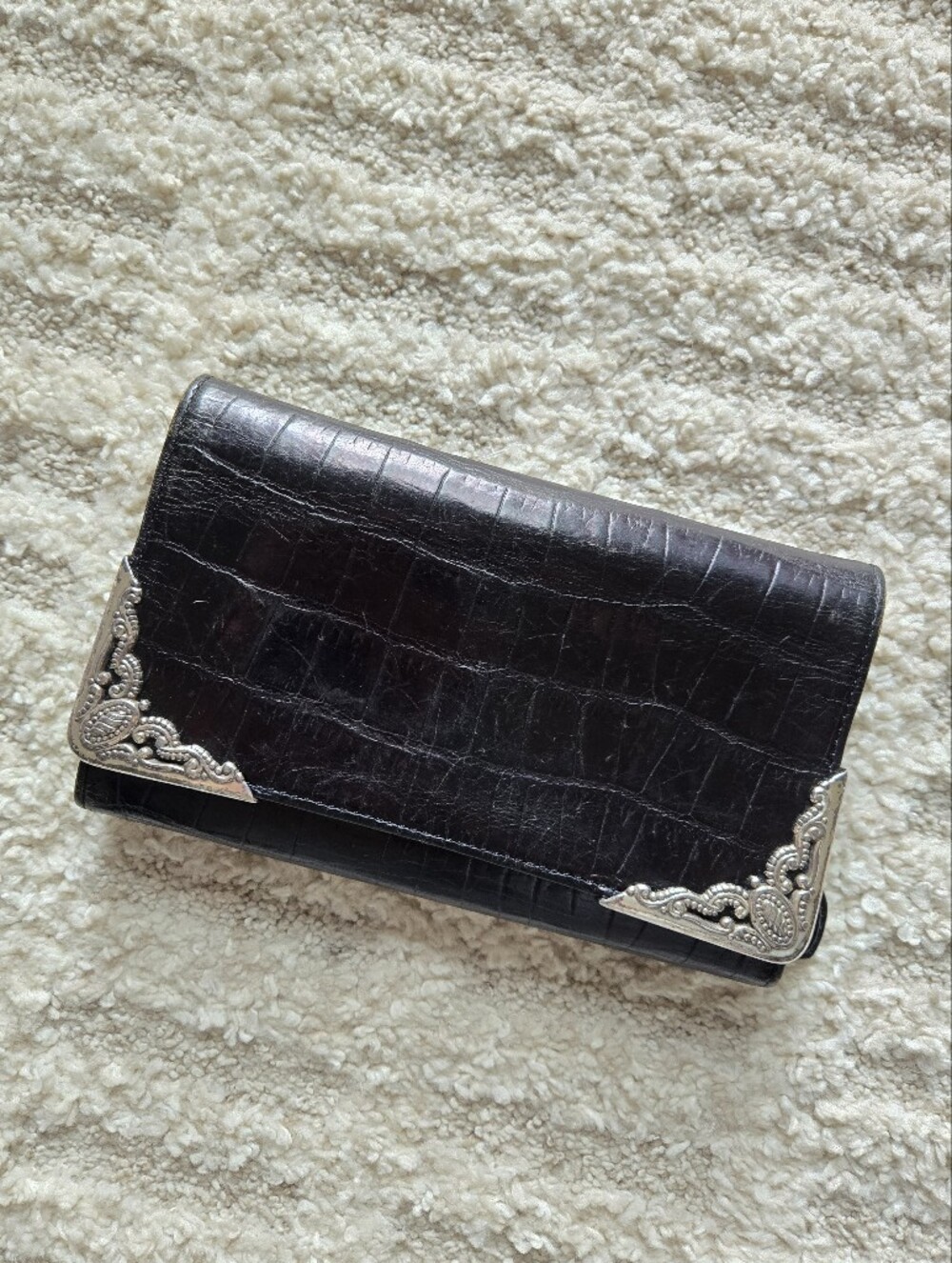 Brighton Crocodile Embossed Leather Wallet